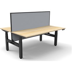 Rapidline B+2PWS1875 NO/BL Boost+Back To Back Workstation Natural Oak Top Black Base