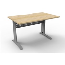 Rapidline Span Workstation 1200Wx750mmD Natural Oak & Silver