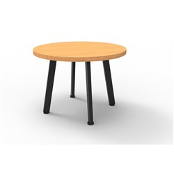 Rapid Eternity Round Coffee Table 450Hx600mmD Beech Top Black Base