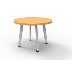 Rapid Eternity Round Coffee Table 450Hx600mmD Beech Top White Satin Base