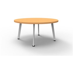 Rapid Eternity Round Coffee Table 450Hx900mmD Beech Top White Satin Base