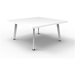 Rapidline Eternity Coffee Table 450Hx900wx900mmD Natural White Top White Satin Base