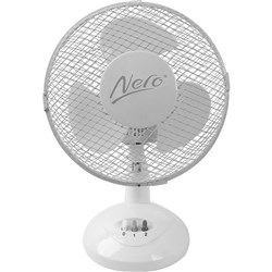 Nero Desk Fan 23cm White