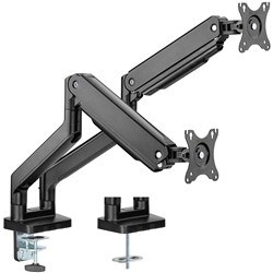 Ergovida Premium Slim Spring Assistant Aluminium Dual Monitor Arm Grey