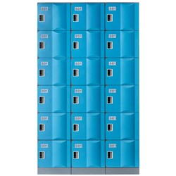 Steelco ABS Plastic Locker 6 Door Bank Of 3 1146W x 500D x 1940mmH Assorted Colours