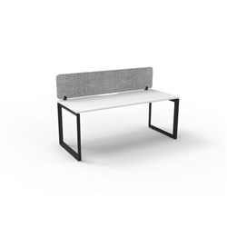Rapidline Deluxe Infinity Desk Loop Leg Single Sided + Grey Eco Screen 1800Wx730mmH Wht/Bl