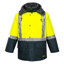 Huski Hi-Vis Contrast Freezer Jacket 5XL Yellow And Forest Green