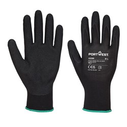 Portwest NPR15 Dermi-Grip Nitrile Sandy Gloves Extra Large Black