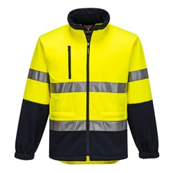 Portwest Hi-Vis Contrast Zip Water Repellent Brush Fleece Jumper XL Yellow And Navy