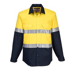 Portwest Bizflame Fire Retardant Class Day Night Shirt Large Yellow And Navy