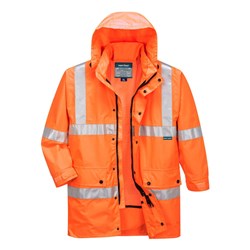 Portwest Argyle Hi-Vis Rain Traffic Jacket 5XL Orange