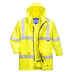 Portwest Argyle Hi-Vis Rain Traffic Jacket 5XL Yellow