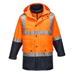 Portwest Eyre Hi-Vis 4-in-1 Contrast Jacket 3XL Orange And Navy