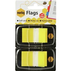 MARBIG FLAGS COLOURED TIP Yellow PK2