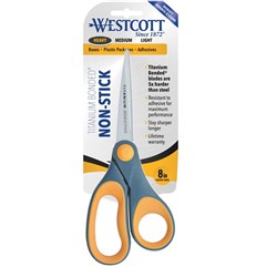 Westcott Scissors Titanium Bonded Straight Handle 203mm Non Stick Grey