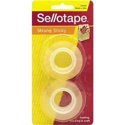 SELLOTAPE STICKY TAPE 18mmx25m Clear pack 2