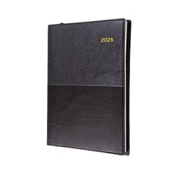 DIARY A4 2 DAY PAGE VANESSA #245 WIRO BOUND BLACK 2025