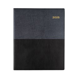 DIARY A4 SHORT WEEK VANESSA #325 WIRO BOUND BLACK - 2025 **VERTICAL**