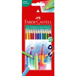 FABER-CASTELL TRI-GRIP PENCILS Coloured Assorted 12s