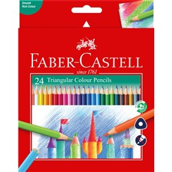 FABER-CASTELL TRI-GRIP PENCILS Coloured Assorted 24s