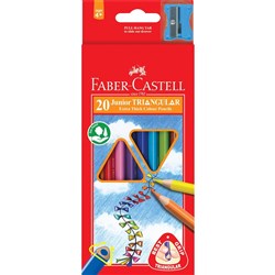 FABER-CASTELL JR TRI PENCILS Jr Triangular Assorted 20s