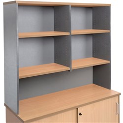 Rapidline Melamine Desk Hutch 1070Hx1200Wx315D 4 Shelves Beech & Ironstone