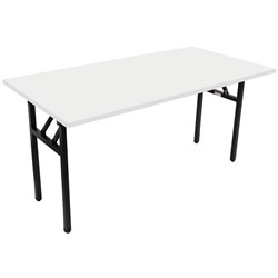 Steel Frame Folding Table Strong Folding Mechanism 1800Wx900D White Melamine Top