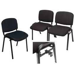 NOVA STACKABLE VISITOR CHAIR BLACK FRAME AND FABRIC