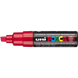 UNI-BALL POSCA POSTER MARKER 8.0mm Chisel Tip Red