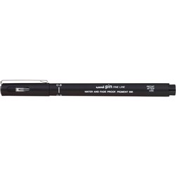 UNI PIN 200 FINE LINER PEN 0.8mm Black (Sold as box 12)