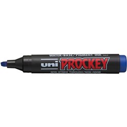 UNI PROCKEY PERMANENT MARKER Chisel Tip Blue Box of 12