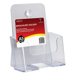 DEFLECTO BROCHURE HOLDER A5 CLEAR WALL MOUNT AND FREE STANDING