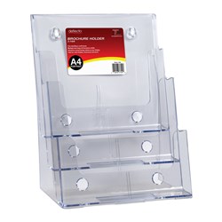 DEFLECTO BROCHURE HOLDER A4 3-TIER FREE STANDING OR WALL MOUNT