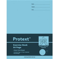 PROTEXT EXRCISE BOOK 225X175MM 8mm Ruled 64pgs, Butterfly