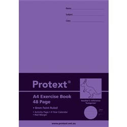 PROTEXT EXERCISE BOOK A4 8mm Ruled 48pgs - Kangaroo
