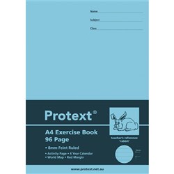 PROTEXT EXERCISE BOOK A4 8mm Ruled 96pgs - Rabbit