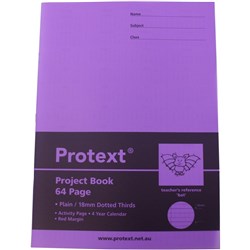 PROTEXT POLY PROJECT BOOK Plain/18mm D/Thirds 64pg Bat