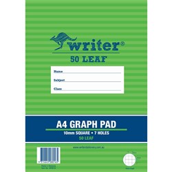 GRAPH PAD A4 10MM LINED 50LF