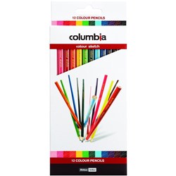 COLUMBIA COLORSKETCH COLOURED PENCILS Assorted Full Length PK12