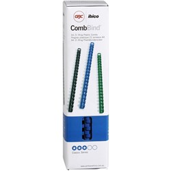 IBICO PLASTIC COMB 21 RING BINDING COILS 10mm Blue BX100