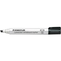 STAEDTLER LUMOCOLOR CHISEL TIP Whiteboard Marker Black Pack of 10