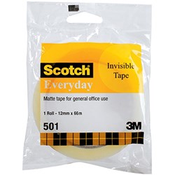 SCOTCH 501 INVISIBLE TAPE 12MMx66M