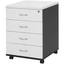 LOGAN MOBILE PEDESTAL 4 DRAWER White Ironstone