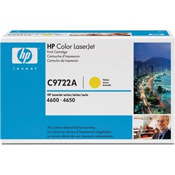 HP C9722A COLOUR LASERJET TONER CARTRIDGE YELLOW 4600 SERIES
