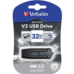 VERBATIM STORE N GO Version 3 V3 Flash / USB Drive 32gb Grey