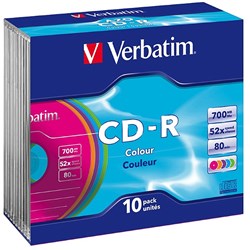 VERBATIM DATALIFE PLUS CD-R 80MIN STANDARD JEWEL CASE 41846 PK10