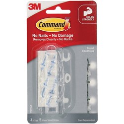 COMMAND CLEAR ROUNDS CORD CLIP 17017CLR PK4