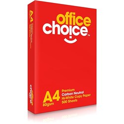 Office Choice Copy Paper Premium A4 80gsm White Ream of 500 (min buy 5 reams)