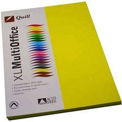 QUILL A4 XL MULTIOFFICE PAPER 80gsm Lemon PK100