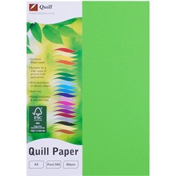 QUILL XL MULTIOFFICE PAPER A4 80gsm Lime REAM 500